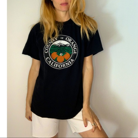 Vintage 🍊California Black County of Orange Tee - Picture 7 of 7